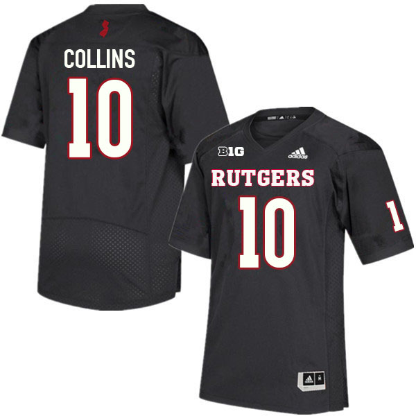 Men #10 Shawn Collins Rutgers Scarlet Knights College Football Jerseys Sale-Black